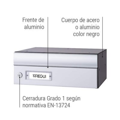 Buzón Horizontal - Metálico Biselado - Modelo MILENIO (H4400-SERIES)