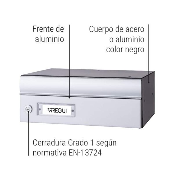 Buzón Horizontal - Metálico Biselado - Modelo MILENIO (H4400-SERIES)